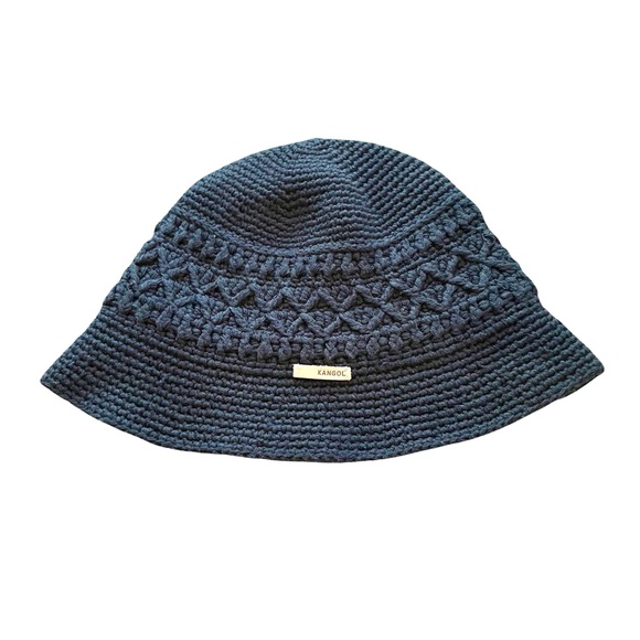 Crochet Bucket Trilby Hat Navy 